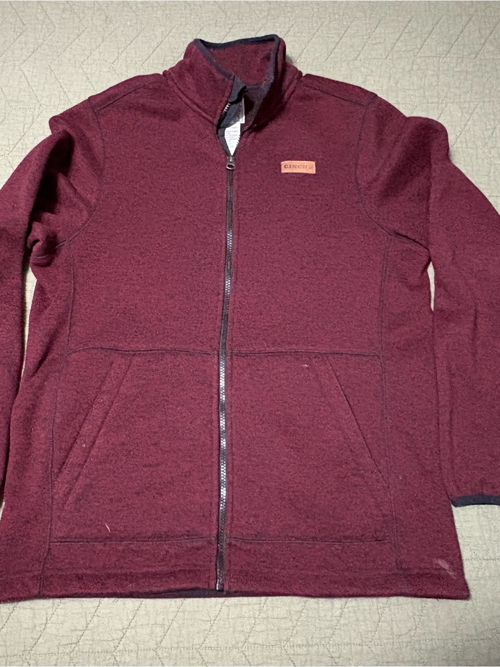Cinch Men's Burgundy Full-Zip Fleece Jacket